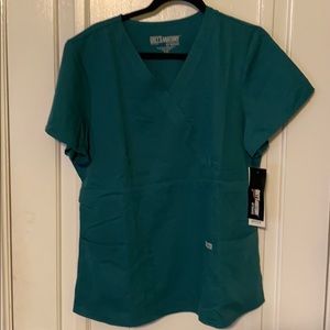 Hunter green scrub top